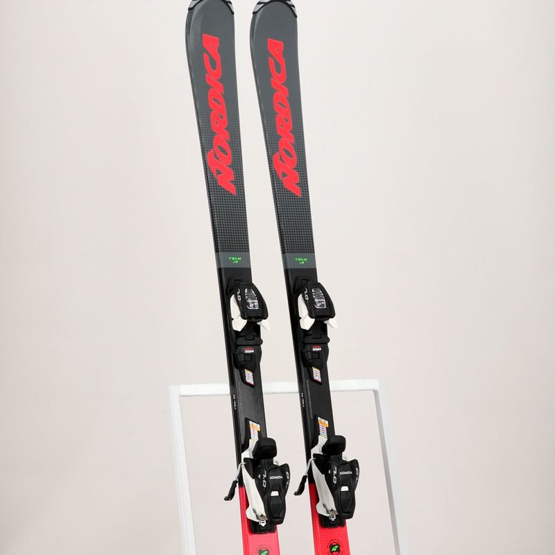 Sci da discesa per bambini Nordica Team J R + attacchi J7.0 FDT grigio/rosso 12
