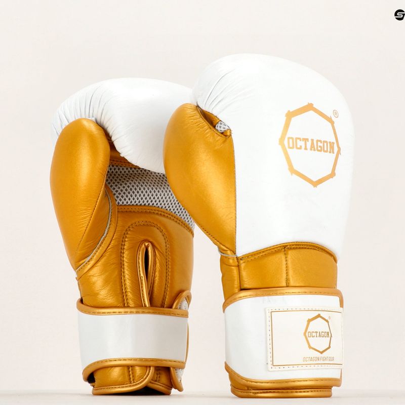 Guantoni da boxe Octagon Prince bianco/oro 8