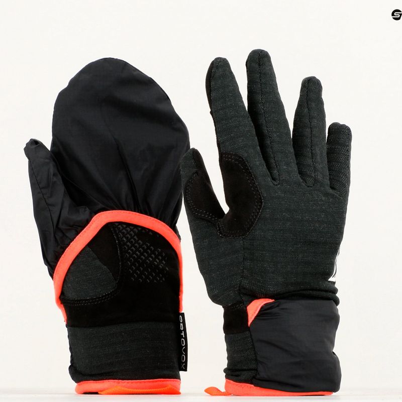 Guanti da sci da donna ORTOVOX Pile Grid Cover nero raven 11