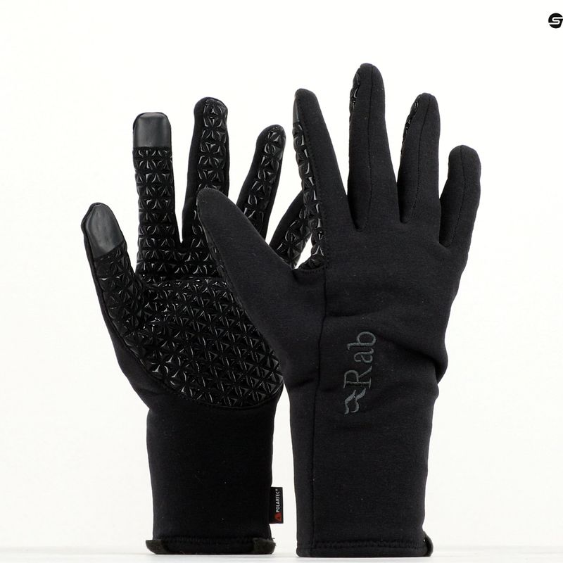 Guanti da trekking da uomo Rab Power Stretch Contact Grip nero 9
