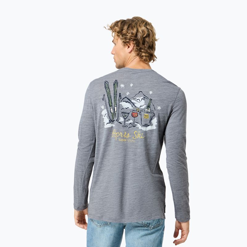 Longsleeve da uomo super.natural Apres Ski cashmere grey melange/various 3