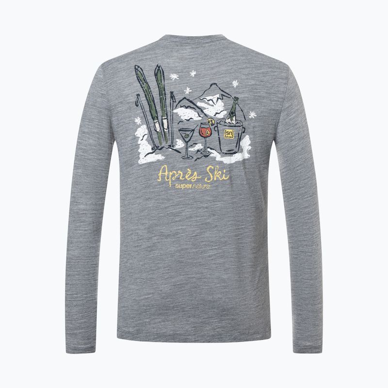Longsleeve da uomo super.natural Apres Ski cashmere grey melange/various 6