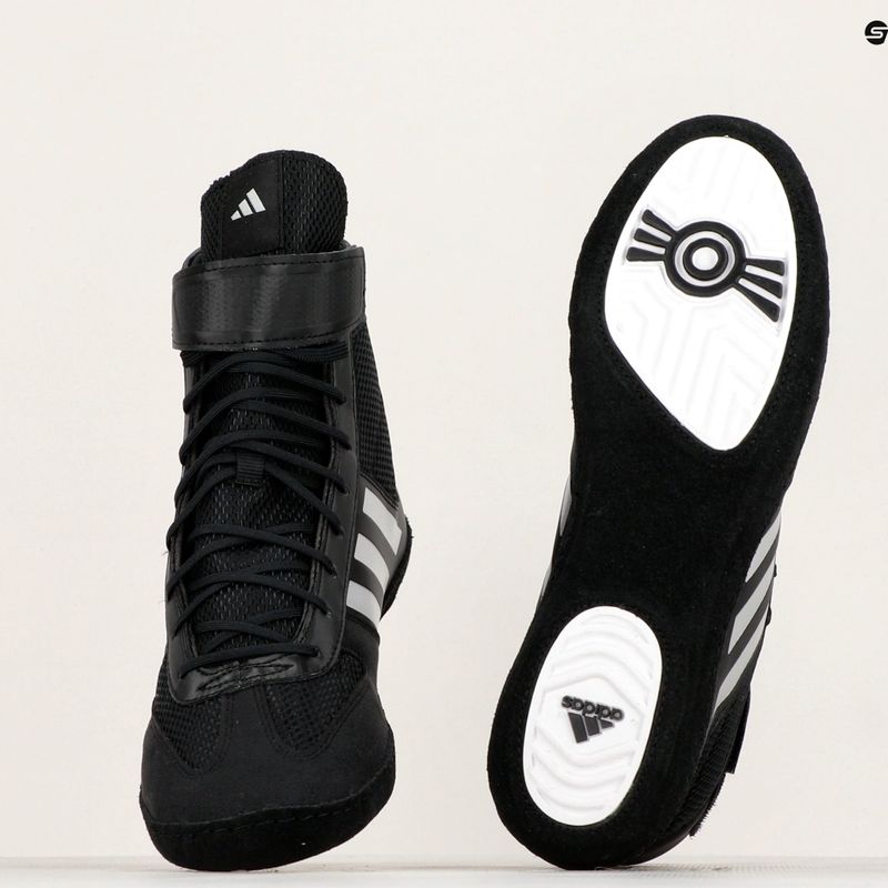 Uomo adidas Combat Speed.5 nero / argento scarpe da boxe BA8007 10
