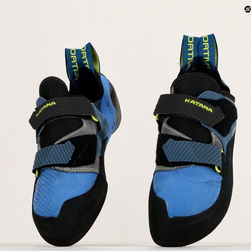 Scarpa da arrampicata La Sportiva Katana blu elettrico/lime punch da uomo 10