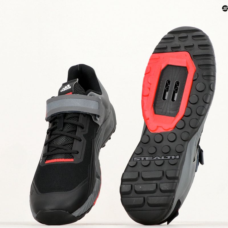Scarpe da ciclismo MTB da uomo adidas FIVE TEN Trailcross Clip In nucleo nero/grigio tre/rosso 22