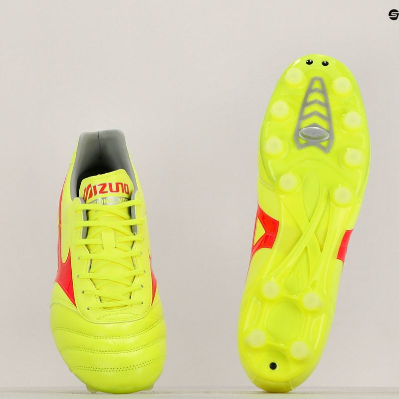 Scarpe da calcio Mizuno Morelia II Pro MD giallo sicurezza/fuoco corallo 2/galaxy argento uomo 10