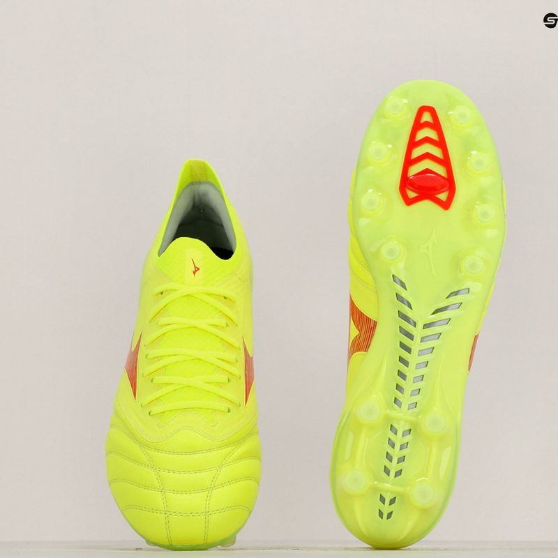 Scarpe da calcio Mizuno Morelia Neo IV Β Elite MD giallo sicurezza/fuoco corallo 2/argento galassia da uomo 11