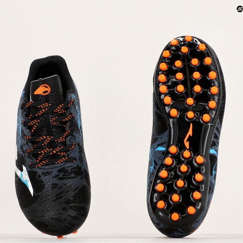Scarpe da calcio per bambini Joma Super Copa Jr AG nero/turchese 10