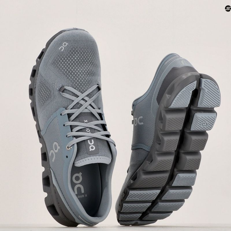 Scarpe da corsa On Cloud X 3 mist/rock da uomo 11