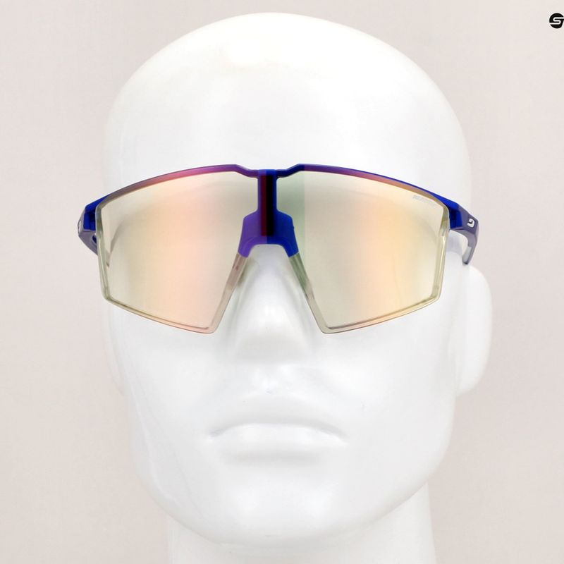 Occhiali da sole Julbo Edge Reactiv 1-3 Light Amplifier blu metallizzato/bianco/multilayer oro rosa 10