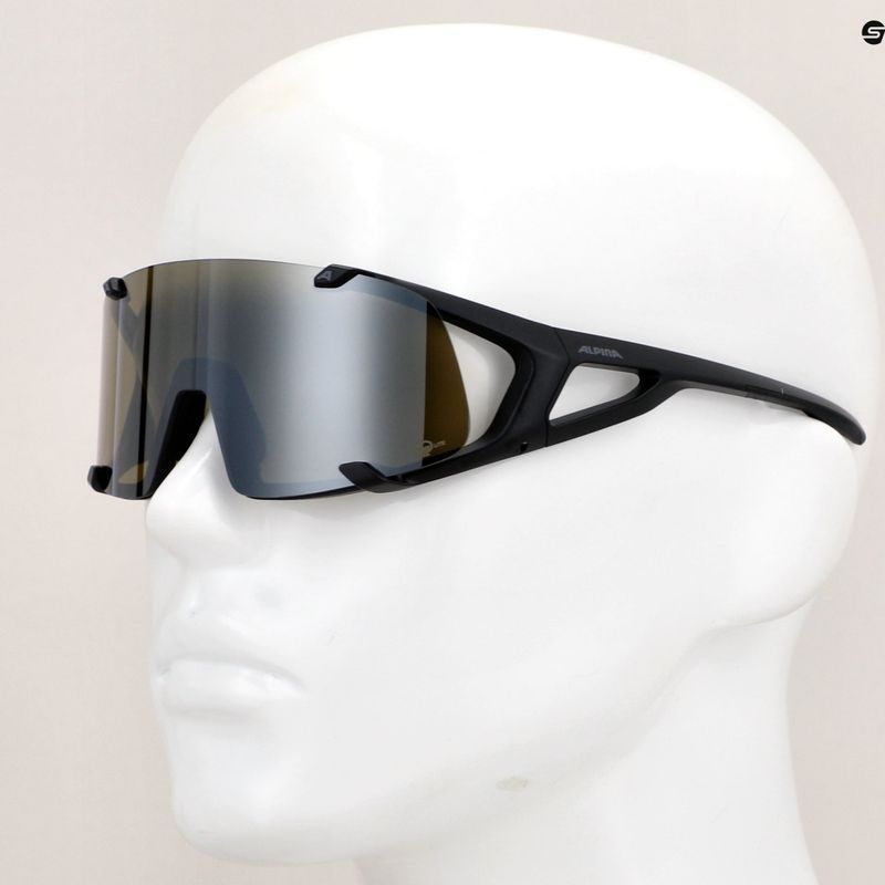 Occhiali da sole Alpina Hawkeye Q-Lite nero opaco/argento a specchio 8