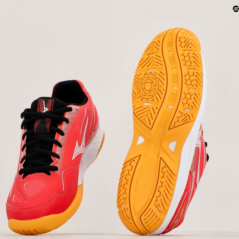 Scarpe da pallamano Mizuno Stealth Star 2 Jr per bambini rosso radioso/bianco/carota 10