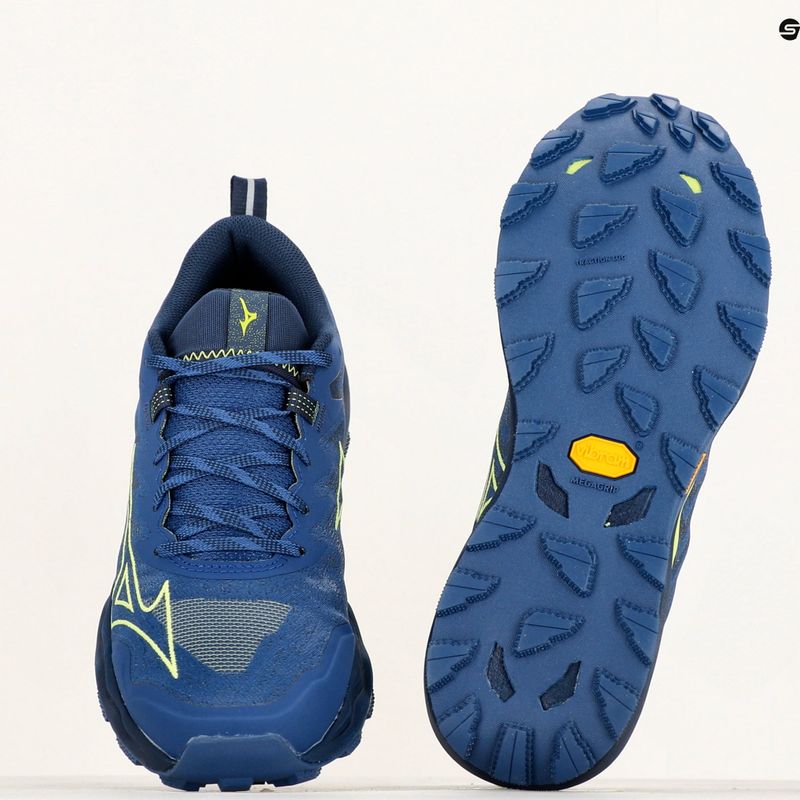 Scarpe da corsa da uomo Mizuno Wave Daichi 8 navy peony/verde brillante/blu scuro 9