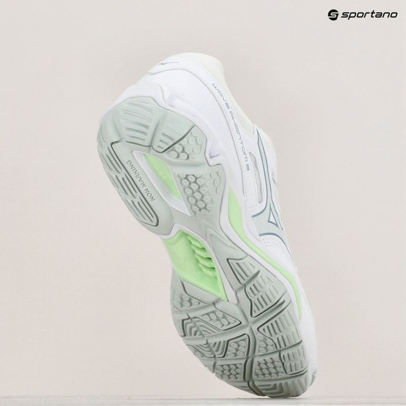 Scarpe da pallamano da donna Mizuno Wave Phantom 3 bianco/glacial ridge/patinagreen 9