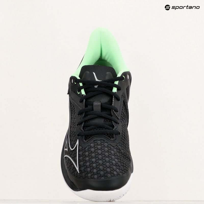 Scarpe da tennis da uomo Mizuno Wave Exceed Tour 5 AC nero/argento/verde techno 9