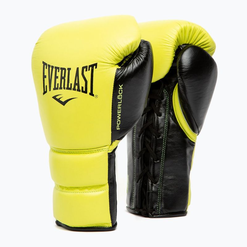 Everlast Powerlock 2 Laced Pro Training guantoni da boxe giallo neon 7