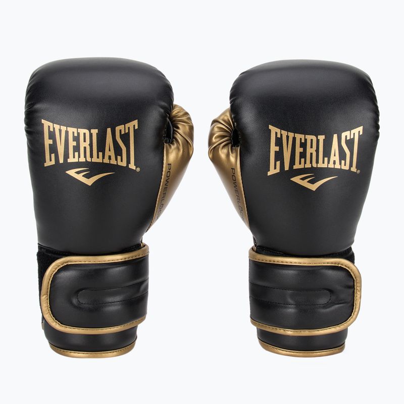 Guanti da boxe Everlast Powerlock 2 nero/oro 2