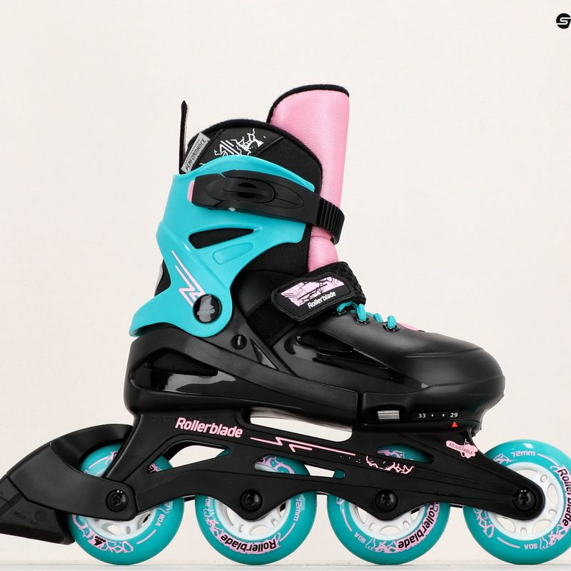 Pattini a rotelle per bambini Rollerblade Fury nero mare/verde 8