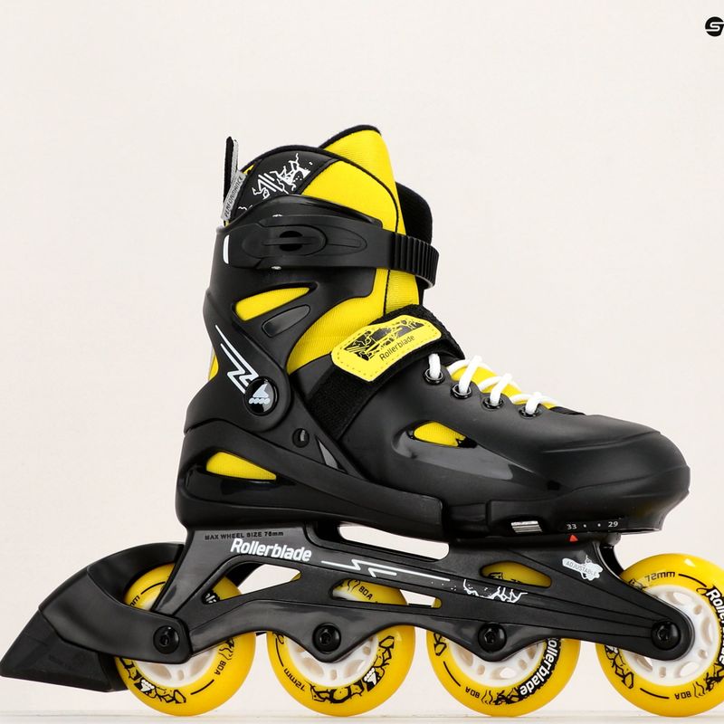 Pattini a rotelle Rollerblade Fury per bambini nero/giallo 9