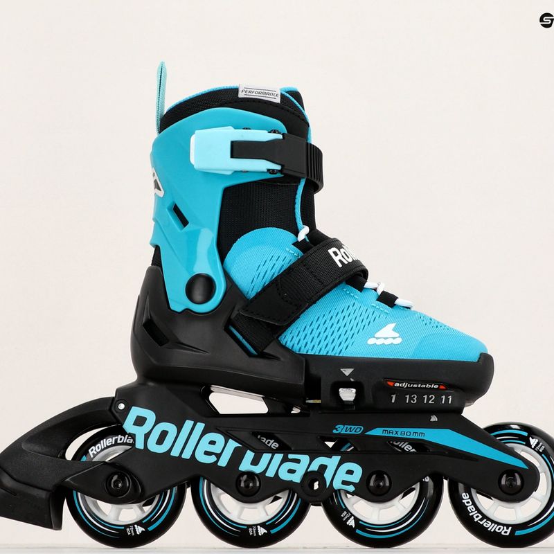 Pattini a rotelle per bambini Rollerblade Microblade aqua/nero 10