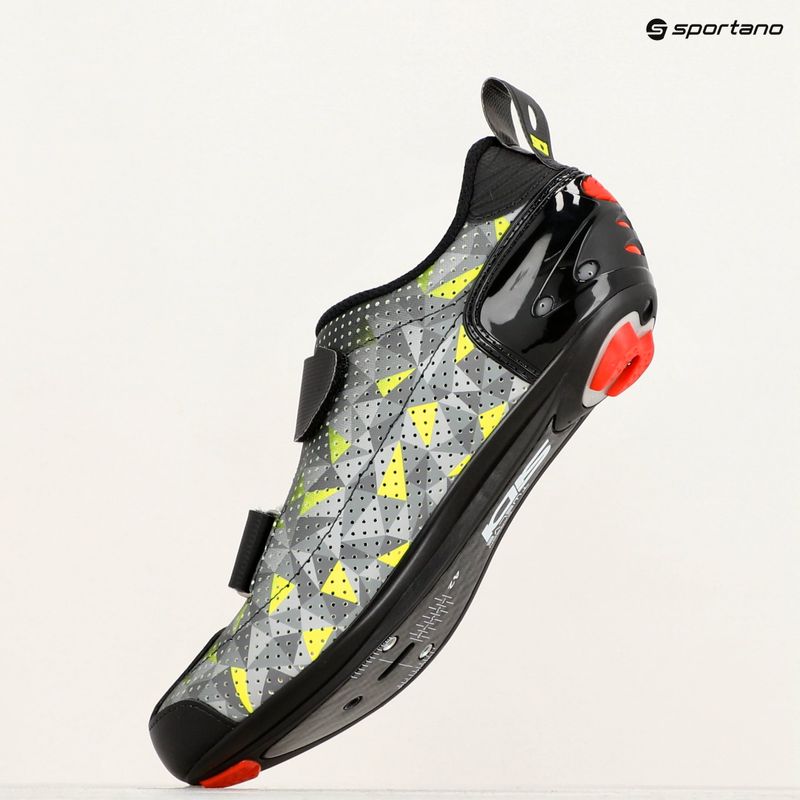 Scarpe da triathlon Sidi T-5 Air grigio/giallo/nero da uomo 12