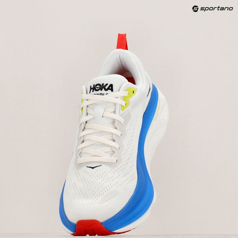 HOKA Bondi 8, scarpe da corsa da uomo, bianco/azzurro virtuale 9