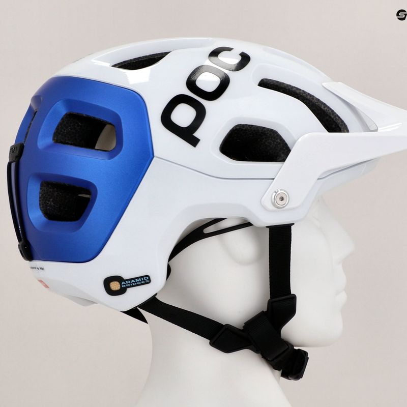 Casco da bicicletta MTB POC Tectal Race MIPS idrogeno bianco/blu opaco metallizzato 8