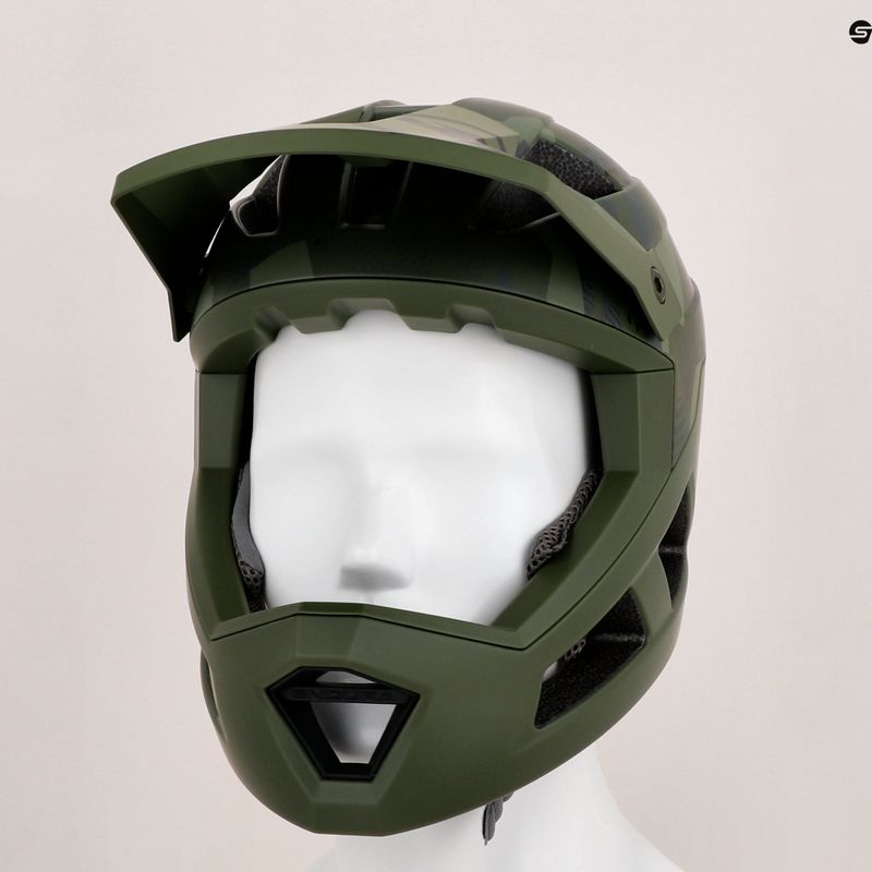 Casco bici Endura Singletrack Full Face Youth verde oliva 9