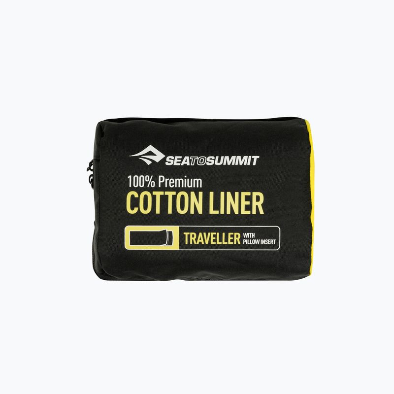 Inserto per sacco a pelo Sea to Summit Premium in cotone con cuscino blu navy