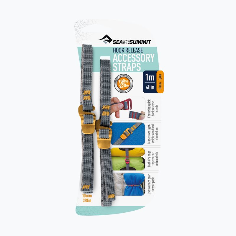 Cinghie con ganci Sea to Summit Hook Release Accessory Strap 1 m yellow 2