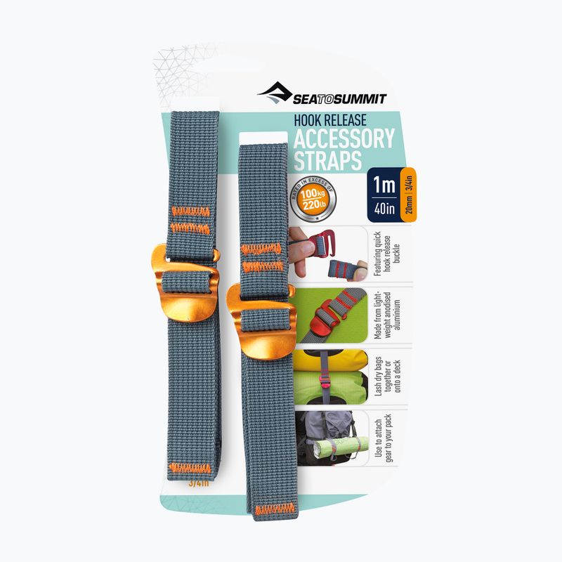Cinghie con ganci Sea to Summit Hook Release Accessory Strap 1 m yellow 2