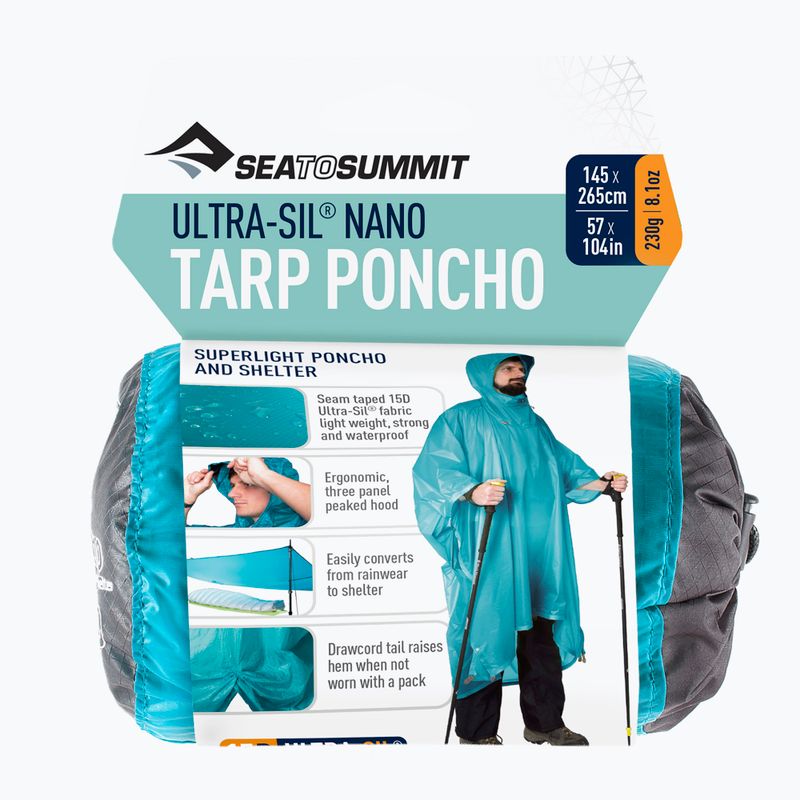 Sea to Summit Ultra-Sil Nano Tarp poncho antipioggia blu 5