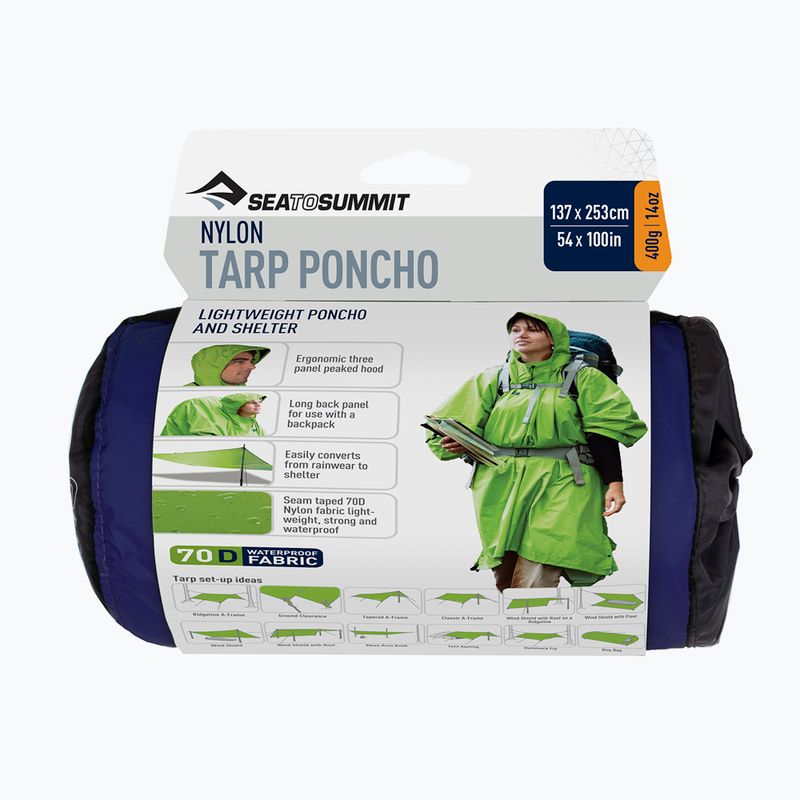 Poncho antipioggia Sea to Summit 70D Nylon Tarp blu
