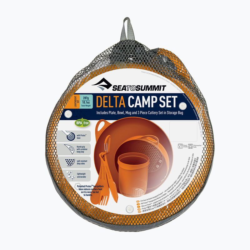 Set di piatti da escursione Sea to Summit Delta Camp arancione 6