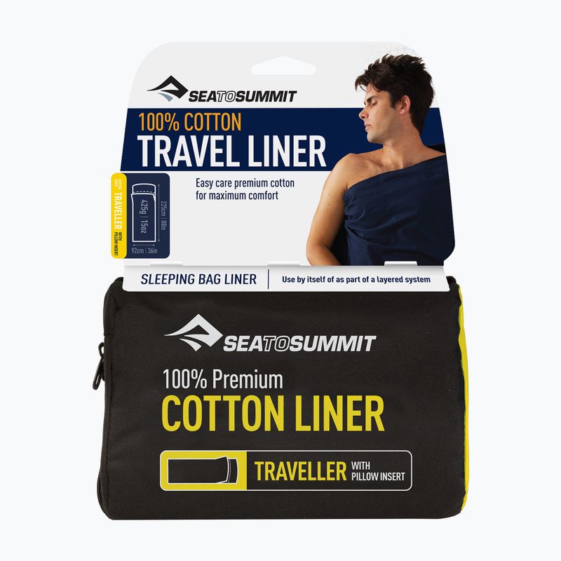 Inserto per sacco a pelo Sea to Summit Premium Cotton Standard Rect verde 3