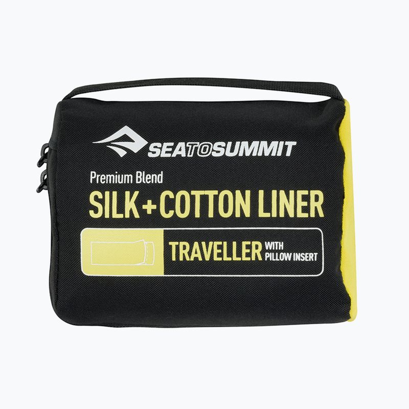 Sea to Summit Traveller in seta/cotone con cuscino Slip verde Inserto per sacco a pelo