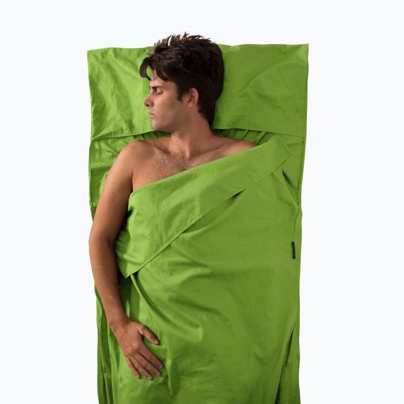 Inserto per sacco a pelo Sea to Summit Premium in cotone con cuscino verde 3