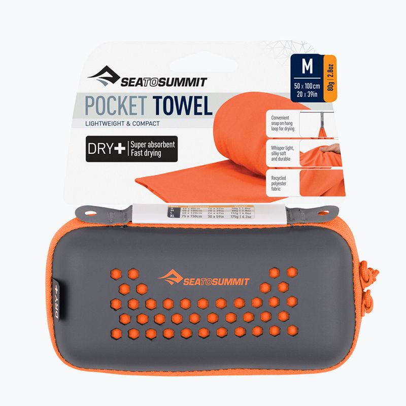 Asciugamano ad asciugatura rapida Sea to Summit Pocket Towel picante 6