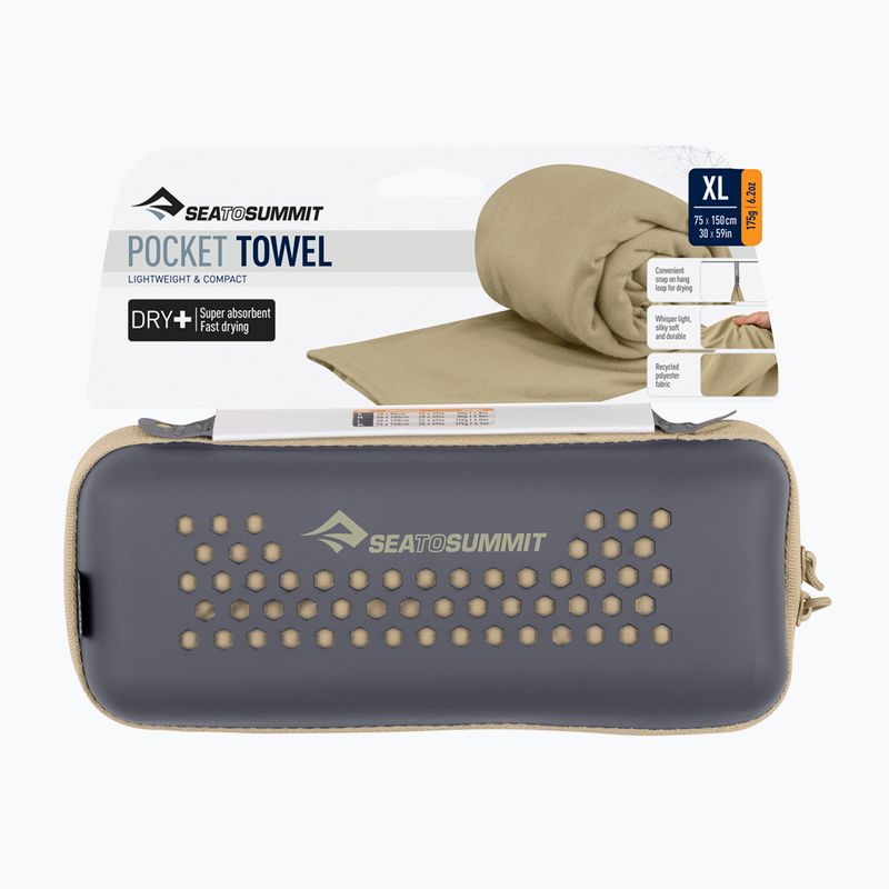 Asciugamano ad asciugatura rapida Sea to Summit Pocket Towel desert 3