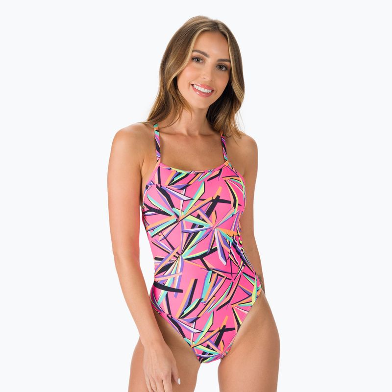 Funkita costume intero donna Strapped In One Piece rosa multi 4