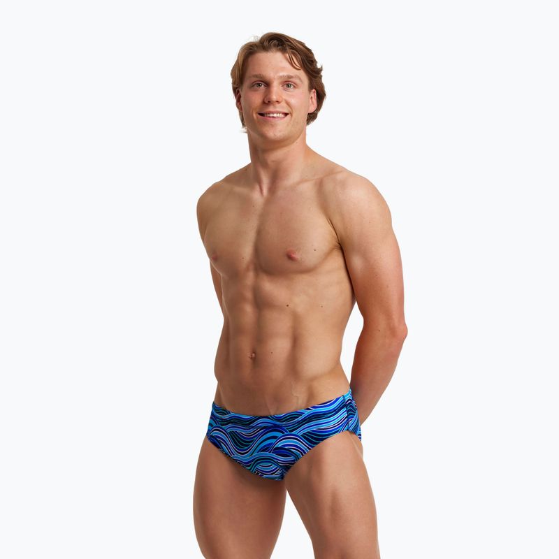 Slip da bagno uomo Funky Trunks Classic Briefs blu/bianco 6