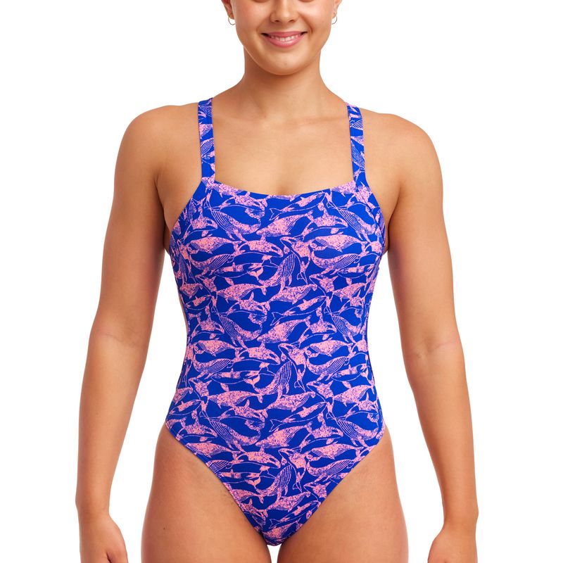 Costume da bagno intero senza bretelle Funkita da donna in minky pinky 6