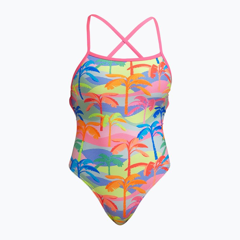 Funkita costume da bagno intero con spalline, poka palm, donna