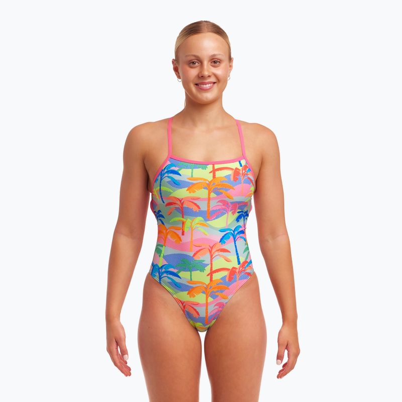 Funkita costume da bagno intero con spalline, poka palm, donna 5