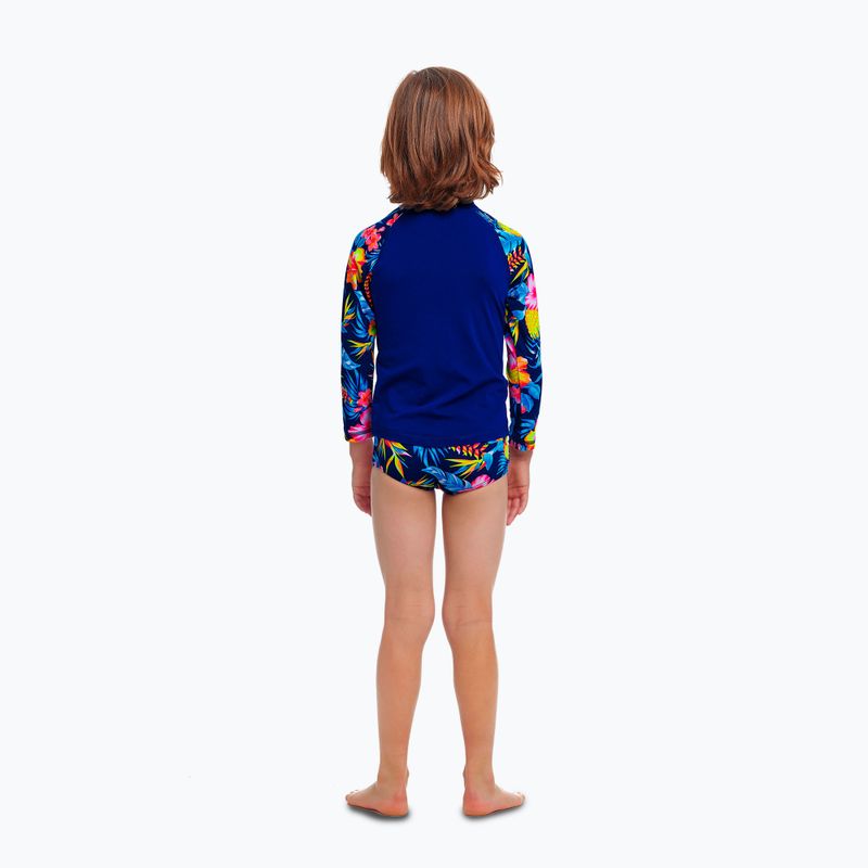 Camicia da bagno Funky Trunks Zippy Rash Vest per bambini in fiore 3