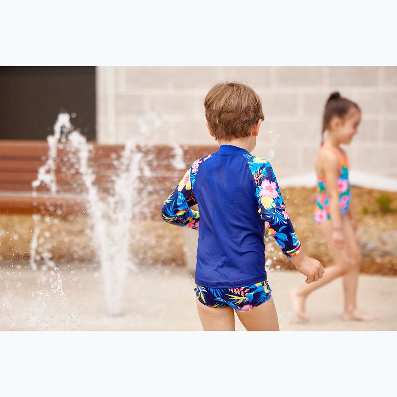 Camicia da bagno Funky Trunks Zippy Rash Vest per bambini in fiore 5