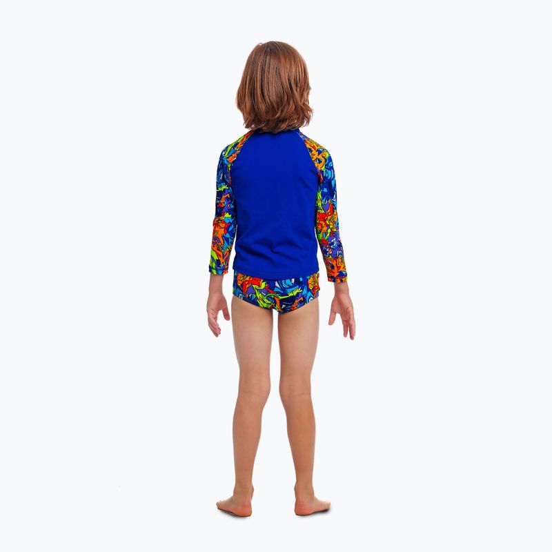 Maglietta da bagno Funky Trunks Zippy Rash Vest per bambini, con confusione mista 3