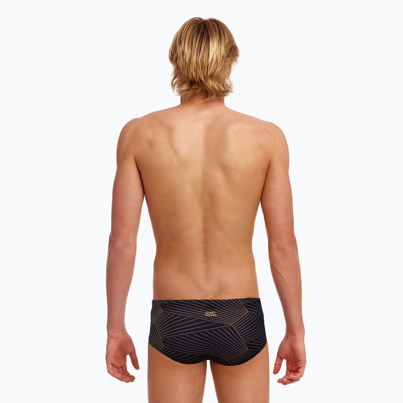 Boxer da bagno da uomo Funky Trunks Sidewinder Trunks tessitore oro 3