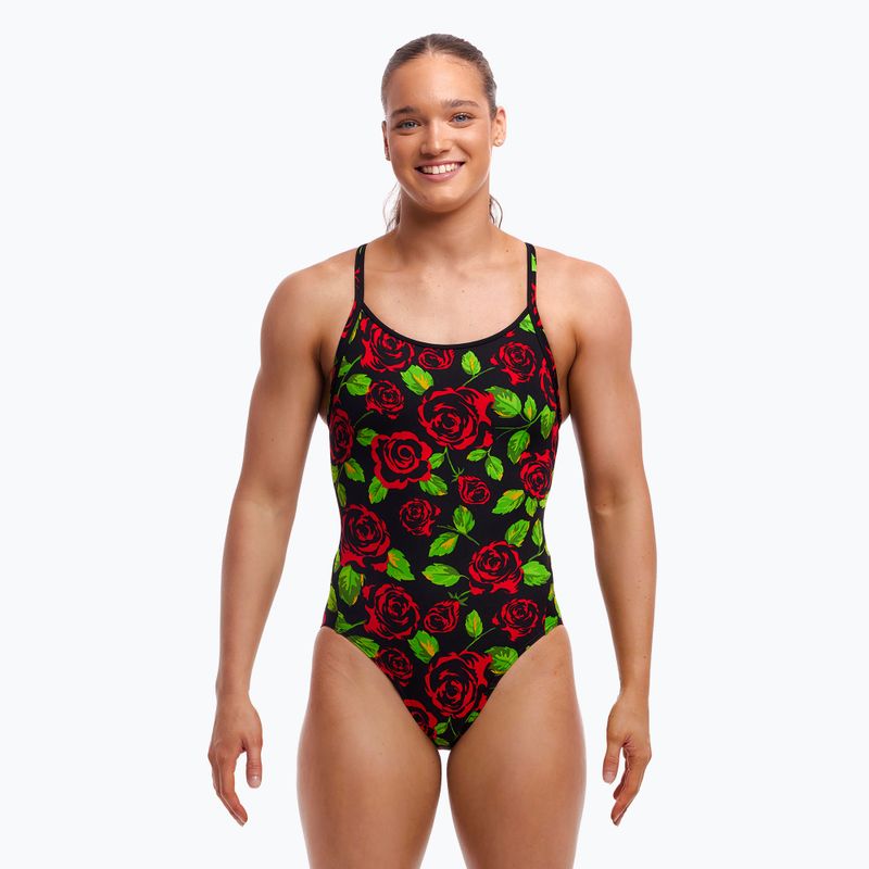 Costume intero da donna Funkita Diamond Back One Piece nero rosa 2