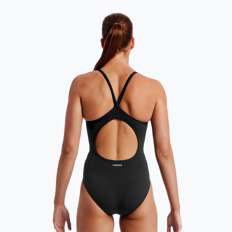 Costume da bagno intero Funkita Diamond Back Donna Ancora Nero 2